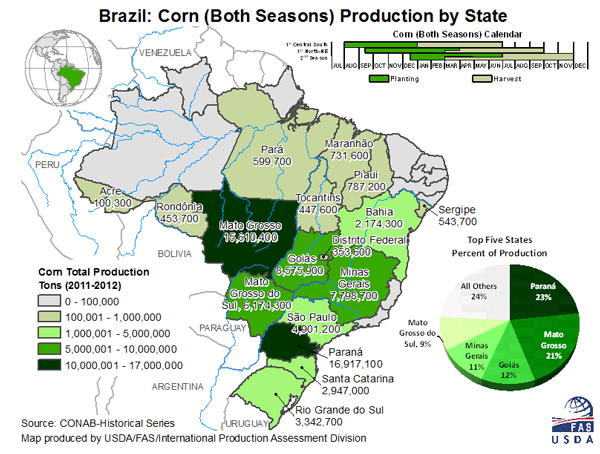 Brazil Corn Both Seasons By State Image